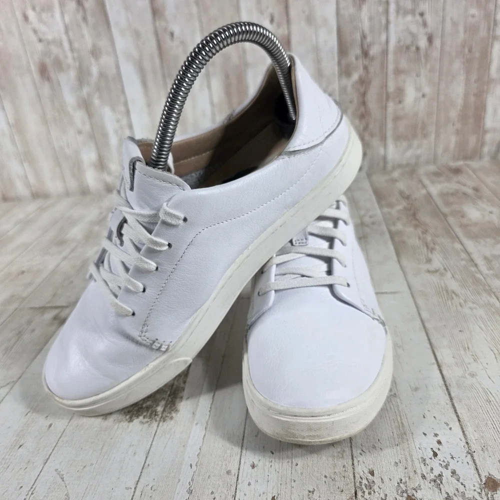 Olukai Pehuea Li‎ Ili Womens White Leather Lace Up Sneakers 20433-4R4R Size 7.5